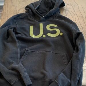 Nike Black Hoodie with Olive U.S. Army Print